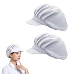 FAST-FX 2Pcs Unisex Elastic Chef hat,Hair nets for Catering,Chefs hat,Chef Hats,Chef Cap,Wihte Chef hat Suitable for Unisex Mens Womens,Kitchen Catering Restaurant Workshop Working