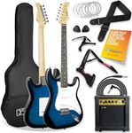 3rd Avenue XF Full Size 4/4 Electric Guitar Ultimate Kit with 10W Amp, Cable, Stand, Gig Bag, Strap, Spare Strings, Picks, Capo – Blue