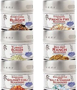 Gourmet Backyard BBQ Burgers & Fries Seasoning Set - Six Pack | Authentic Small Batch Seasoning Mixes - Built For Grilling | 6 Gourmet All Natural Spice Blends - | Hand Packed, Non GMO | Sustainably Sourced, Made in USA | Artisanal Spice Blends, Marinades, and Rubs | Gustus Vitae | #894