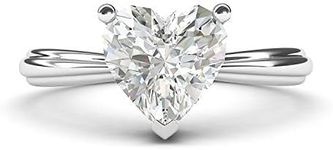 THELANDA women Girl Unisex children Female 14k white-gold heart-shape D simulated-diamond 14k white gold