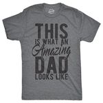 Mens This is What an Amazing Dad Looks Like T Shirt Funny Fathers Day Cool Tee Mens Funny T Shirts Dad Joke T Shirt for Men Novelty Tees for Men Light Grey M