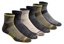 Eddie Bauer Men's Socks Mens Dura Dri Moisture Control Quarter Socks Multipack, Olive Assorted (6 Pairs), Large