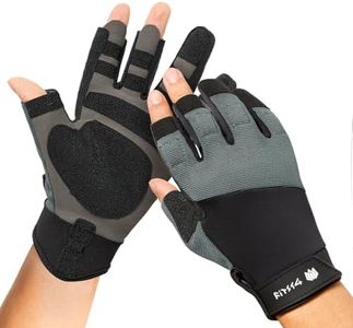 FitsT4 Sports Sailing Gloves Padded Palm Glove 3 Finger Water Resistant Moisture Wicking Kayaking Paddling Gloves for Sailing, Yachting, Fishing,Grey,M