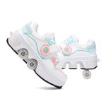 Pairduck 2-in-1 Roller Skates - Retractable Roller Skate Shoes with 4 Wheels,Skating Shoes for Kids & Adults