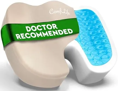 ComfiLife Premium Gel & Memory Foam Seat Cushion – Doctor Recommended Office Chair Cushion, Car Seat Cushion – Chair Cushions for Back & Sciatica Pain Relief – Seat Cushions for Office & Desk (Beige)