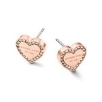 Michael Kors Stainless Steel and Pavé Crystal Heart Stud Earrings for Women, Color: Rose Gold (Model: MKJ3967791)