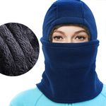 Thick Adjustable Fleece Balaclava Winter Windproof Ski Face Mask for Men,Women and Children,Cold Weather Fleece Hat/Hood Neck Warmer for Skiing Cycling Motorcycle Outdoor Sport-Navy