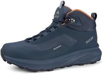 OUTJET Men's Waterproof Hiking Boots Lightweight Comfortable Breathable Outdoor All-Terrain Trekking Ankle Boots