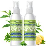 Foot & Shoe Deodorizer Spray, 5 fl.oz Instant Odor Eliminator for Smelly Shoes & Feet - Long-Lasting Freshness (2-Pack)