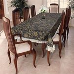 Homerz Dining Table Cover, 60 x 90 inch Size, Waterproof and Dustproof (Golden Floral)(Polyvinyl Chloride, Square, Pack of 1)