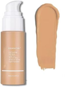 Oil-Control Matte Liquid Foundation – Full Coverage, Long-Lasting & Lightweight Formula – Shine-Free, Pore-Blurring, Sweat-Resistant Makeup – For Oily & Combination Skin, 1 Fl Oz (08Warm Sand)
