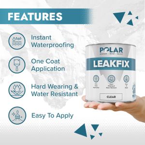 Polar Leak Seal Paint, Clear 1L – Waterproof Roof Sealant for Leaks & Cracks