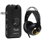 Fender Mustang Micro Amplifier - The Ultimate All-In-One Personal Headphone Amplifier & AKG K240 STUDIO Professional Semi-Open, Over-Ear Headphones Black