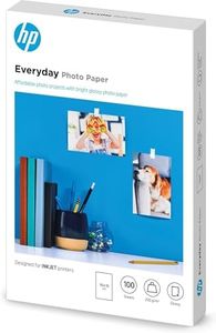 Hp Carta Fotografica Lucida Hp Everyday Cr757A, Grammatura 200 G/M2, Formato 10 X 15 Cm, Confezione Da 100 Fogli, Bianca