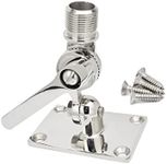 HYSHIKRA Marine VHF Antenna Mounts, Ratchet Bracket, 316 Stainless Steel Heavy Duty Adjustable Ship Antenna Base for Boat