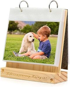 ZEEYUAN 13x18 Álbum de Fotos de Calendario 60 Fotos Marco de Fotos de Madera y Álbum 2 en 1 Buenos Regalos para Esposas maridos Novios y Novias