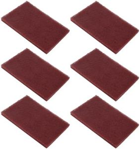 BokWin 6Pcs Scotch Brite 7447 Very Fine Grade General Purpose Sanding Hand Pads 200 x 125mm/8" x 5" Red