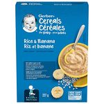 GERBER CEREAL Stage 2 - Rice and Banana, Baby Food, Cereal, 6+ months, 227 g, 6 Pack - PACKAGING MAY VARY