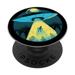 PopSockets Space UFO Abduction Unidentified Flying Object Gift Alien PopSockets PopGrip: Swappable Grip for Phones & Tablets