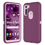 Thybx Moto G Fast Case, Motorola G Fast Case 2020, [Drop Protection] Full Body Shock Dust Absorbing Grip Plastic Bumper TPU 3-Layers Durable Solid Phone Sturdy Hard Cover for Moto G Fast [Wine Red]