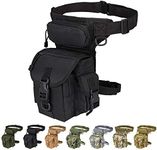 Multi-Purpose Tactical Drop Leg Bag Waist Pack Outdoor Leg Pouch Thigh Rig Tool Fanny Military Motorcycle Camera Hiking Riding Versipack Utility Pouch, Black