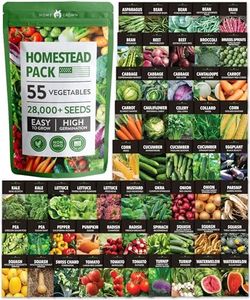 HOME GROWN 27,500+ Heirloom Vegetable & Fruits | 55 Variety Garden Survival Gear and Supplies Prepper Supplies | Non GMO Gardening Seed Starter Kit | Gifts for Men Women