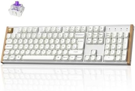 Keychron K10 HE kabellose Hall-Effekt-Tastatur, QWERTZ deutsches Layout, magnetische Schalter, programmierbar mit QMK/Launcher, Aluminium- und Holzrahmen, für Mac und Windows – Sonderedition (Weiß)