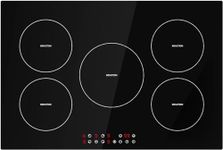 Davivy 30 Inch Induction Cooktop,5 Burners Built-in Induction Cooktop,Induction Stove Top - 9 Heating Level,Child Safety Lock,Sensor Touch Control,Timer, 220~240V, 9300W