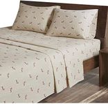 Flannel Sheet Set Tan Dog Cal King