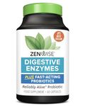 Zenwise Health Digestive Enzymes + Probiotics for Gut Health and Prebiotics Fibre Supplements for Bloating Relief and Digestion - 60 Count