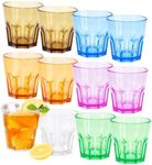 12 Pcs Plastic Drinking Glasses, Acrylic Coloured Water Tumblers, Unbreakable Plastic Cups, Kids Drinking Cups, Reusable Drinkware Tumblers for Children Kitchen Picnic Party Juice (12pc-6color-160ml)