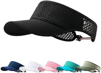 AUSFLUG Sun Visor Hat Men Women - Wide Brim Quick Dry Adjustable Cap, Lightweight for Golf Tennis Pickleball Beach Black