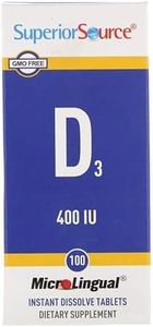 Superior Source Vitamin D3 400 IU - Offers Immune System, Brain & Nervous System Support - Aids Calcium Absorption for Teeth & Bone Health - Bariatric Friendly - 100 Sublingual Dissolving Tablets