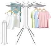 Saimly Cylinder Clothes Drying Rack, Foldable Laundry Drying Stand Space Saving, Octopus Clothing Hanger 16 Dry Rods, Portable Compact Camping Drying Rack Indoor & Outdoor