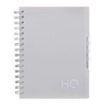 Navneet HQ | Five Subject Spiral Wiro Bound Notebook |14.8x21 cm |Single Line |300 Pages |Grey (27042)