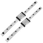 OUYZGIA 2pcs MGN12H 300mm Linear Rail, Linear Guide for Update 3D Printer and CNC Machine, with 1 Carriage Block (MGN12H, 300mm, 2pcs)