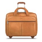 Solo Walker 15.6 Inch Laptop Bag, One Size, Walker Laptop Bag with Wheels, Leather, Skin-Coloured, Standard Size, Walker Leather Laptop Bag