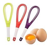 3 PCS Silicone Flat Whisk,Perfect for Non-Stick Cookware,Milk and Egg Beater Blender, Heat Resistant Kitchen Whisks for Whisking, Cooking, Baking, Beating