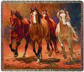 Manual Western Décor Collection 50 x 60-Inch Tapestry Throw, Hoofbeats and Heartbeats by Nancy Davidson