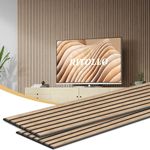 Ritollo Wood Panels for Wall and Ceiling, 94.5"×11" Wall Panels for Interior Wall Decor, 3D Wood Slat Wall Panel/Fluted Sound Absorbing Panel - Walnut 2 Pack