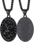 FaithHeart Stainless Steel St Michael Archangel Medal Pendant Necklace for Men Catholic Protection Amulet Jewelry Gift for Dad Son Husband