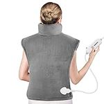 Comfier Large Heating Pad for Back Pain Relief,Electric Heating Pad for Neck and Shoulders,Adjustable Straps,Soft Flannel,3 Heat Levels & 90-Mins Auto Shut Off,Machine Washable,Gifts for Dad,Women,Men