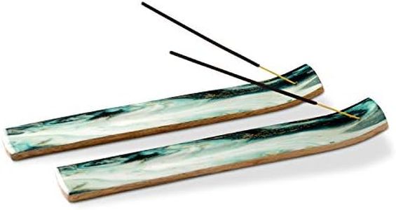 Folkulture Set of 2 Incense Holder or Incense Burner for Insence Sticks, Ash Catcher or Insence Burner Holder, Wooden Insense Stick Holders, Inscent Tray for Home Decor, Mango Wood