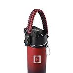 IRON °FLASK Paracord Handle - Fits Wide Mouth Water Bottles - Durable Carrier, Secure Accessories, Survival Strap Cord, Safety Ring, and Carabiner - Seven Core Paracord Bracelet