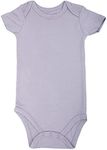 GUISBY Rayon Short Sleeve Bodysuit 0-3 Months, Baby Girls Summer Undershirts Sliver grey