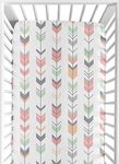 Sweet Jojo Designs Fitted Crib Sheet For Grey, Coral And Mint Woodland Arrow Baby/Toddler Bedding Set Collection - Arrow Print