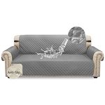 Granbest Waterproof Sofa Cover 3 Seater Non-Slip Sofa Slipcover with Elastic Straps, Washable Sofa Protector for Kids, Pets, Dogs, Cats Four Seasons Universal (3 Seater, Light Grey)