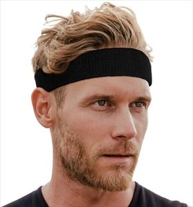 Sports Sweatband Headband Wristband Set - Terry Cloth Headbands for Men & Women, Head & Wrist Sweat Bands for Tennis, Sports, Basketball, Gym, Exercise