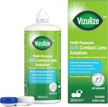 Vizulize All in One Soft Contact Lens Solution 360ml - Gentle on Soft lenses, cleans, rinses. disinfects and lubricates for optimal comfort - Lens case included