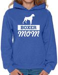 Awkward Styles Women's Boxer Mom Graphic Hoodie Tops Boxer Pug Lover Gift Blue M